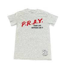 Load image into Gallery viewer, Be Blessed P.R.A.Y. T-shirt-Ash