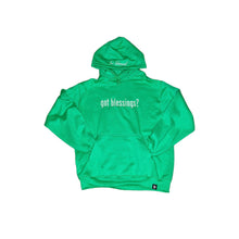 Load image into Gallery viewer, “got blessings?” 2.0 Kelly Green Hoodie